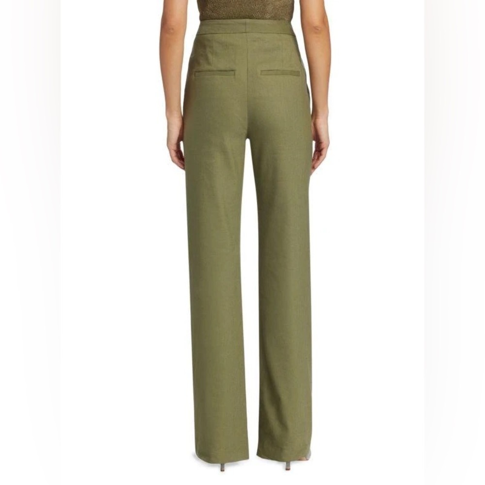 Veronica Beard Noda Linen Straight Leg Trousers size 2 - Picture 3 of 13